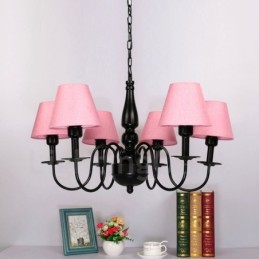 Lámpara de araña de metal integrada de estilo mediterráneo de 6 luces