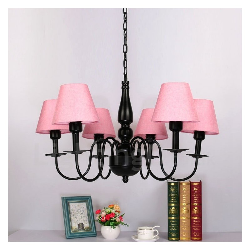Lámpara de araña de metal integrada de estilo mediterráneo de 6 luces