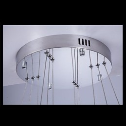 Lámpara colgante moderna de tres anillos, luz blanca cálida, D204060, transparente, K9, cristal grande, luces de techo