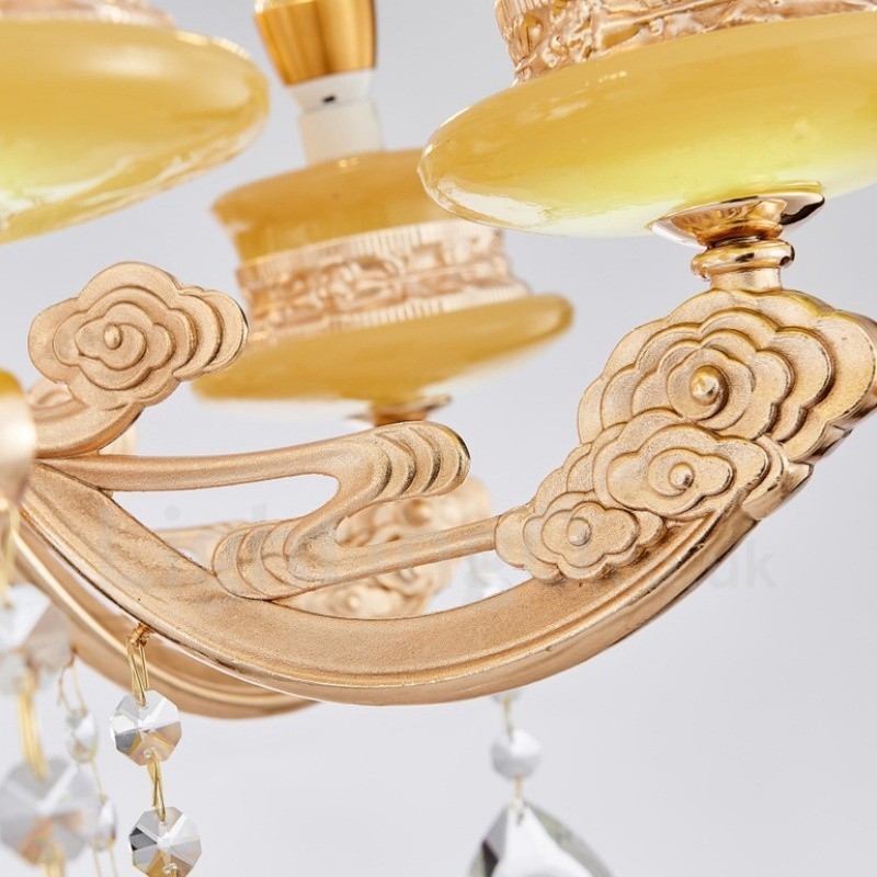 Lámpara de araña clásica tradicional de metal integrada de 15 luces