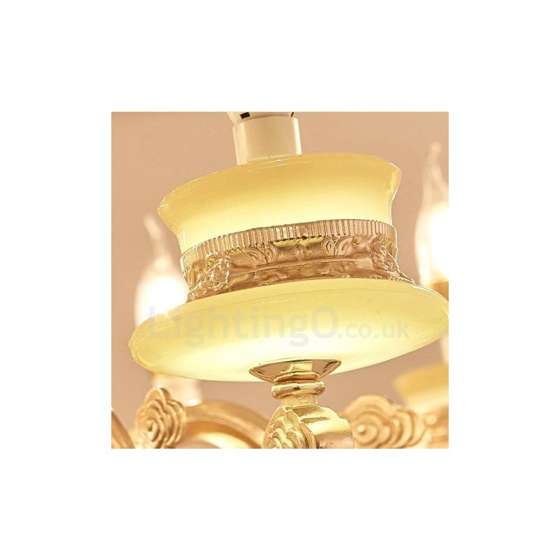 Lámpara de araña clásica tradicional de metal integrada de 15 luces