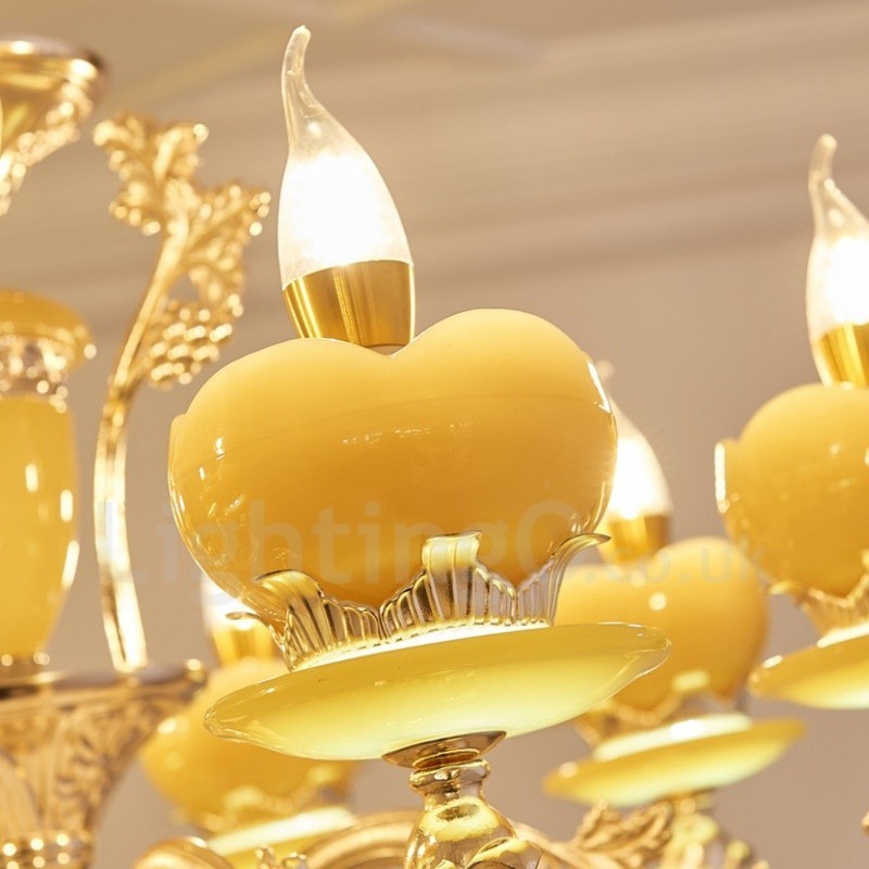 Lámpara de araña clásica tradicional de metal integrada de 6 luces