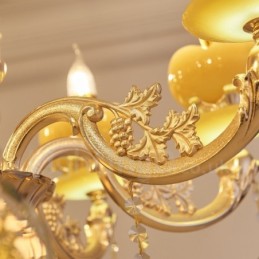 Lámpara de araña clásica tradicional de metal integrada de 6 luces