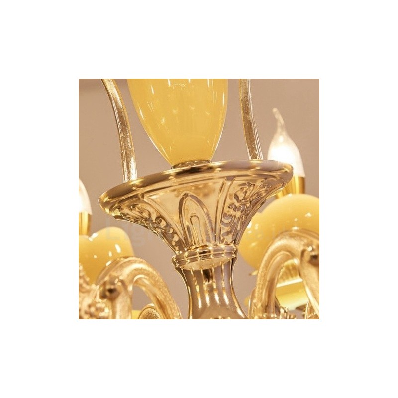 Lámpara de araña clásica tradicional de metal integrada de 6 luces