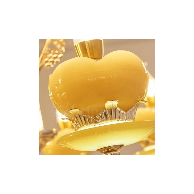 Lámpara de araña clásica tradicional de metal integrada de 6 luces