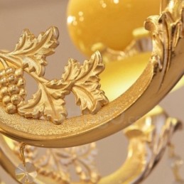 Lámpara de araña clásica tradicional de metal integrada de 6 luces