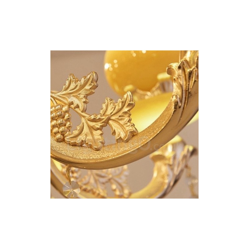 Lámpara de araña clásica tradicional de metal integrada de 6 luces