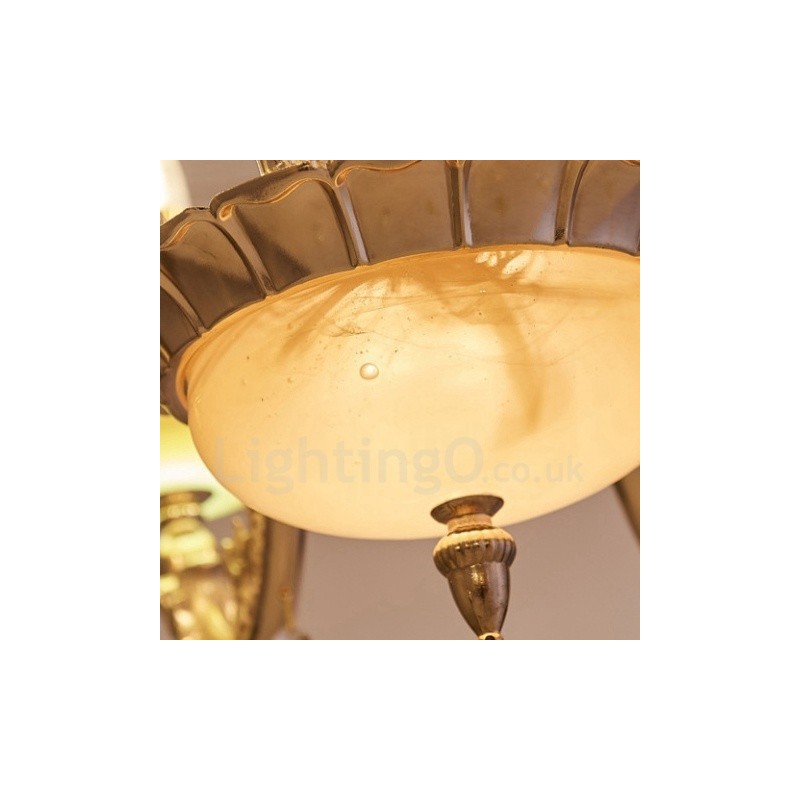 Lámpara de araña clásica tradicional de metal integrada de 6 luces