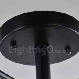 Lámpara de araña integrada de estilo mediterráneo de 5 luces con pantalla de cristal