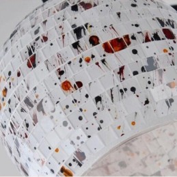 Lámpara de araña integrada de estilo mediterráneo de 5 luces con pantalla de cristal