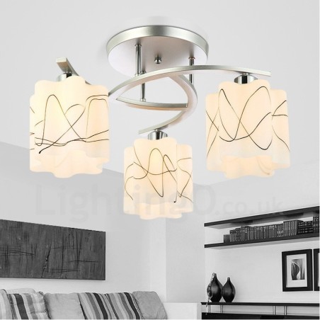Lámpara de araña integrada contemporánea moderna de 3 luces Lámpara de araña integrada contemporánea moderna de 3 luces