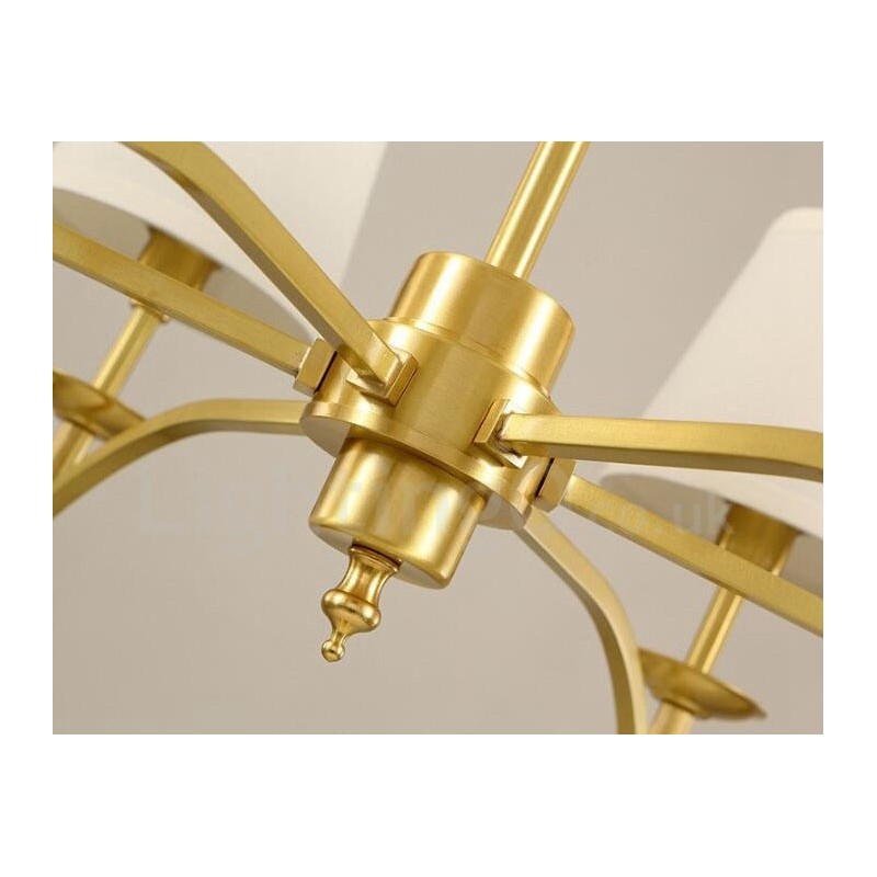 Lámpara de araña de metal integrada estilo rústico de 6 luces