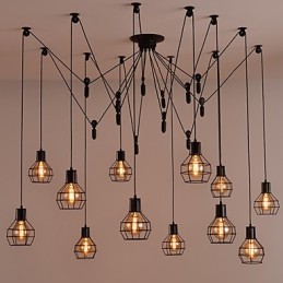 Lámpara colgante creativa de estilo americano de 12 luces