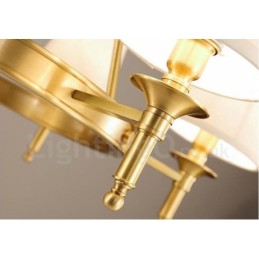 Lámpara de araña rústica de 3 luces con iluminación integrada de metal y cobre