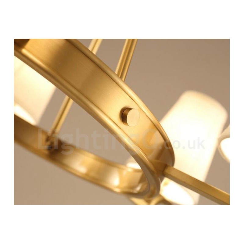 Lámpara de araña rústica de 3 luces con iluminación integrada de metal y cobre