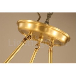 Lámpara de araña rústica de 3 luces con iluminación integrada de metal y cobre