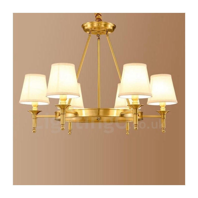 Lámpara de araña de metal integrada estilo rústico de 6 luces