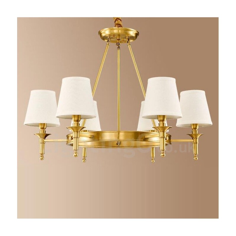 Lámpara de araña de metal integrada estilo rústico de 6 luces