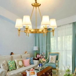 Lámpara de araña de metal integrada estilo rústico de 6 luces