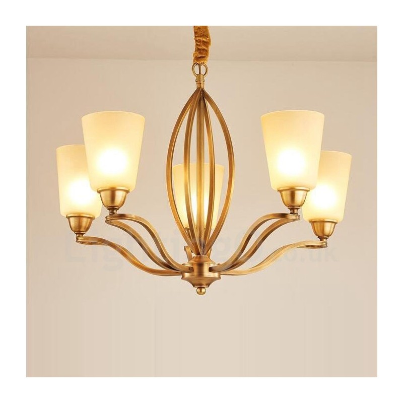 Lámpara de araña de metal integrada de estilo rústico de 5 luces