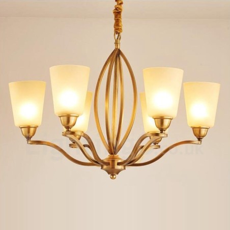 Lámpara de araña de metal integrada estilo rústico de 6 luces
