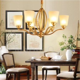 Lámpara de araña de metal integrada estilo rústico de 6 luces