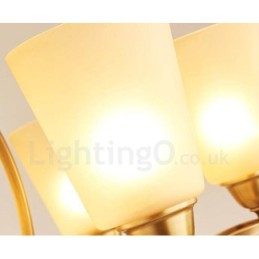 Lámpara de araña de metal integrada estilo rústico de 6 luces