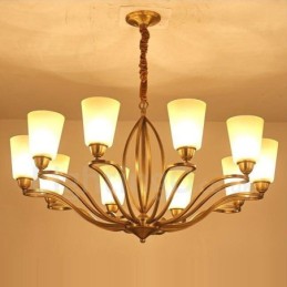 Lámpara de araña de metal integrada de estilo rústico Lodge de 10 luces
