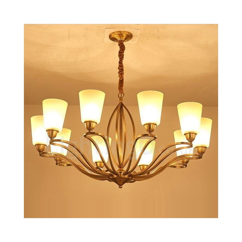 Lámpara de araña de metal integrada de estilo rústico Lodge de 10 luces