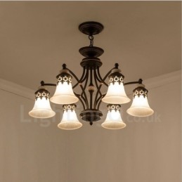 Lámpara de araña clásica tradicional de metal integrada de 6 luces
