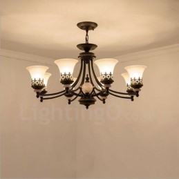 Lámpara de araña clásica tradicional de metal integrada de 8 luces