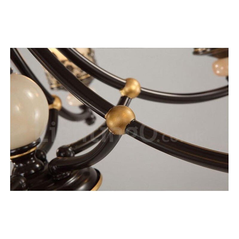 Lámpara de araña clásica tradicional de metal integrada de 8 luces