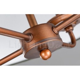Lámpara de araña de metal integrada estilo rústico Lodge de 4 luces