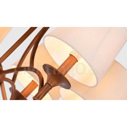 Lámpara de araña de metal integrada estilo rústico de 6 luces
