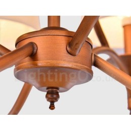 Lámpara de araña de metal integrada estilo rústico de 6 luces