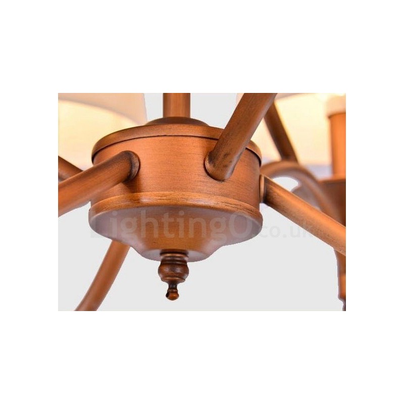 Lámpara de araña de metal integrada estilo rústico de 6 luces