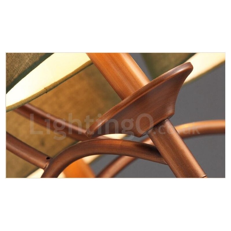 Lámpara de araña de metal integrada estilo rústico de 6 luces