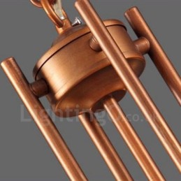 Lámpara de araña de metal integrada estilo rústico de 8 luces