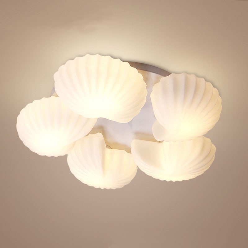 Lámpara de araña clásica tradicional integrada de 5 luces con pantalla de cristal