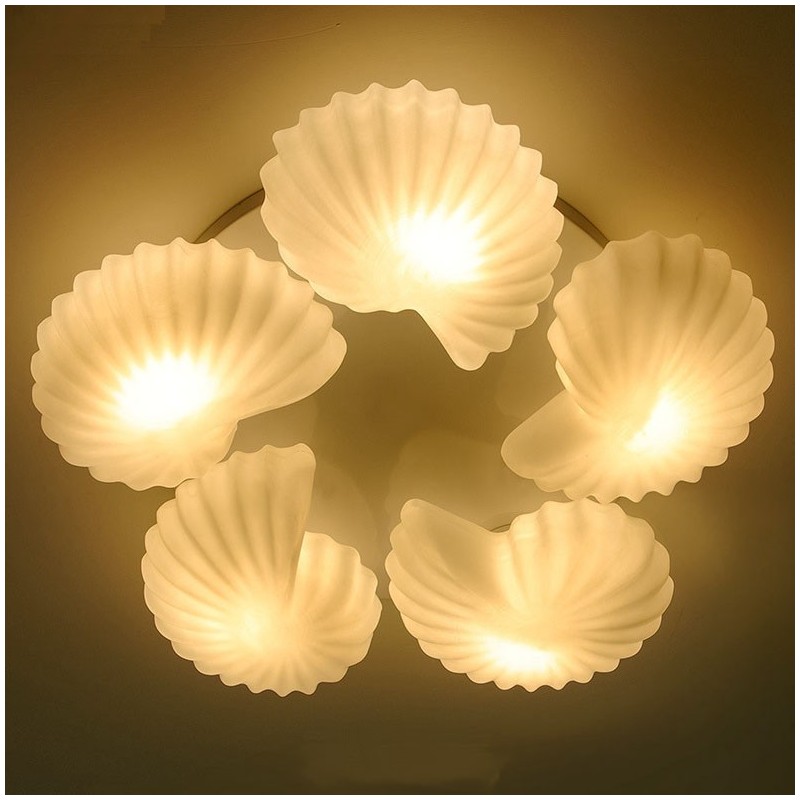 Lámpara de araña clásica tradicional integrada de 5 luces con pantalla de cristal