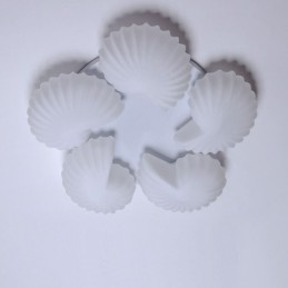 Lámpara de araña clásica tradicional integrada de 5 luces con pantalla de cristal