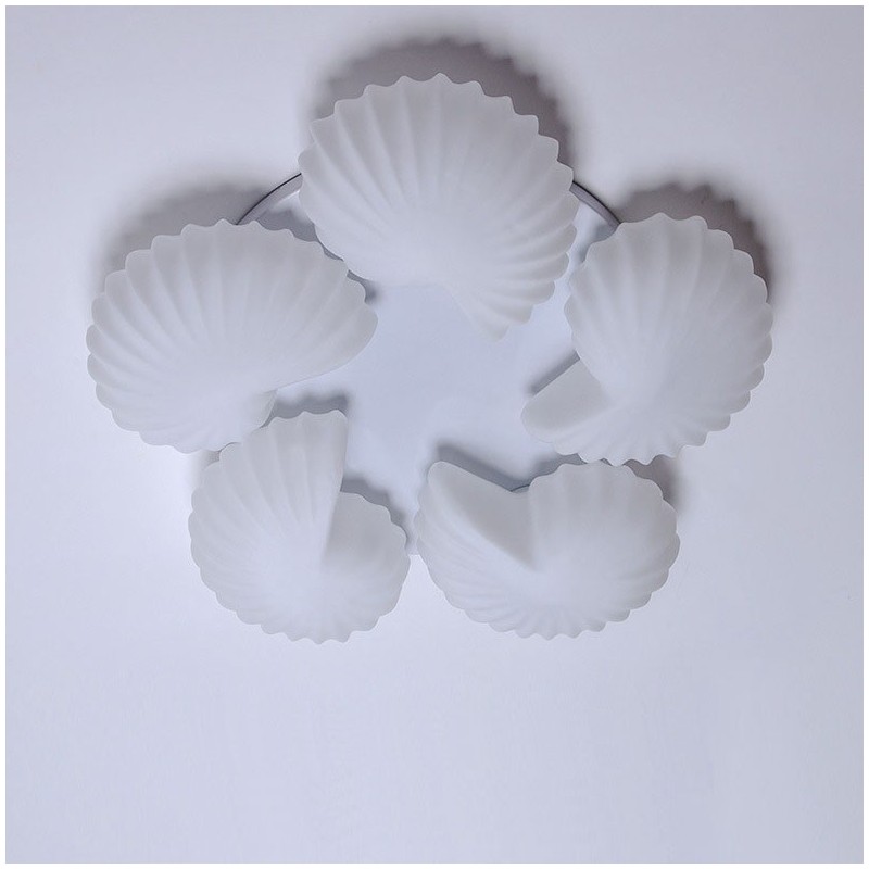Lámpara de araña clásica tradicional integrada de 5 luces con pantalla de cristal