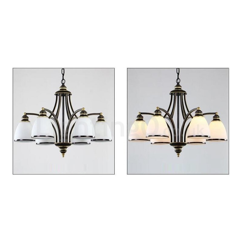 Lámpara de araña de metal integrada estilo rústico de 6 luces