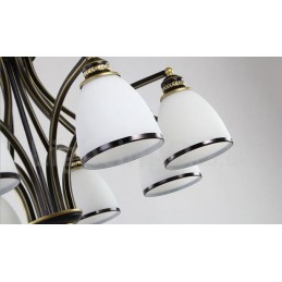 Lámpara de araña de metal integrada estilo rústico Lodge de 8 luces