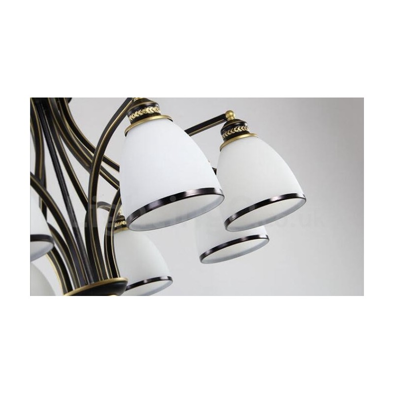 Lámpara de araña de metal integrada estilo rústico Lodge de 8 luces