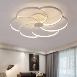 Lámpara de araña moderna contemporánea de metal integrada de 6 luces
