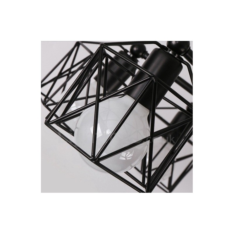 Lámpara de araña integrada rústica de 3 luces