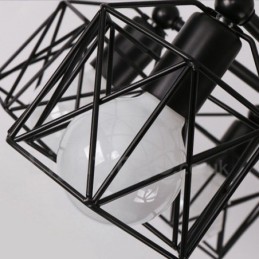 Lámpara de araña integrada rústica de 6 luces