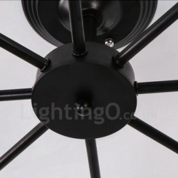 Lámpara de araña integrada rústica de 8 luces