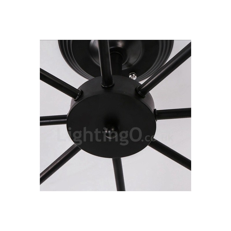 Lámpara de araña integrada rústica de 8 luces